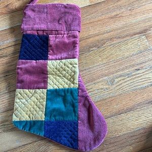 Stocking in velvet patches